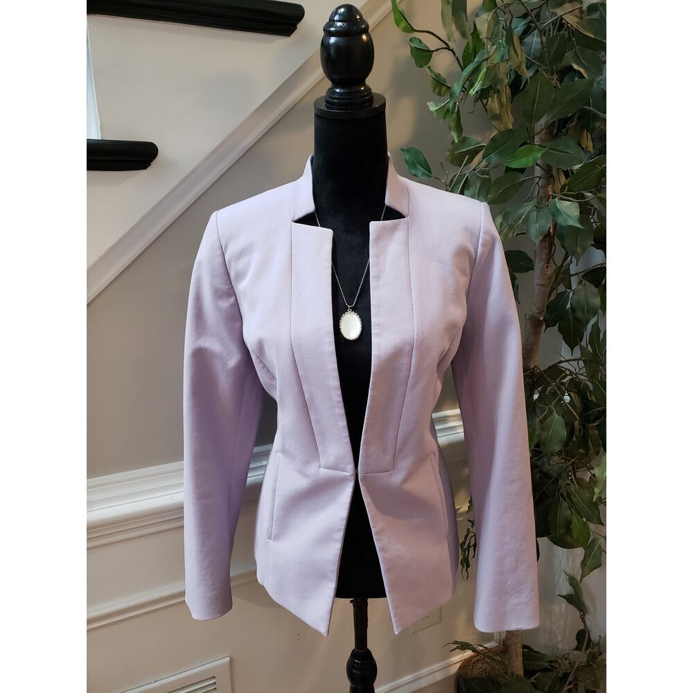 White House Black Market Blazer Women Size 10 Lilac Purple Open Front Work